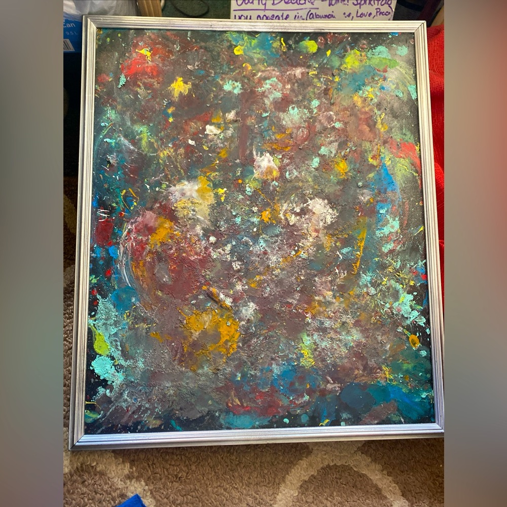 Original Painting 25.25 x21.25 in. “ Fireworks in Moonlight” by Lane BODIE 2019